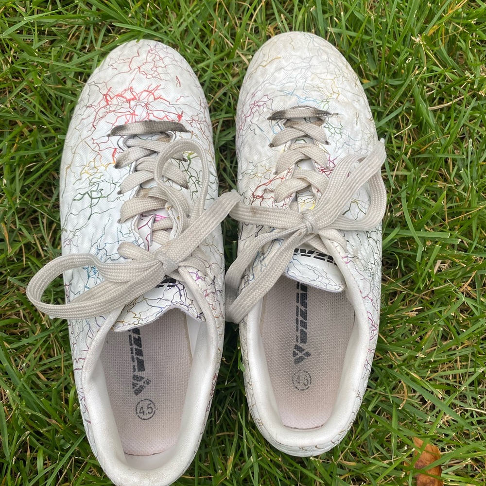 Kids White and Multicolor cleats